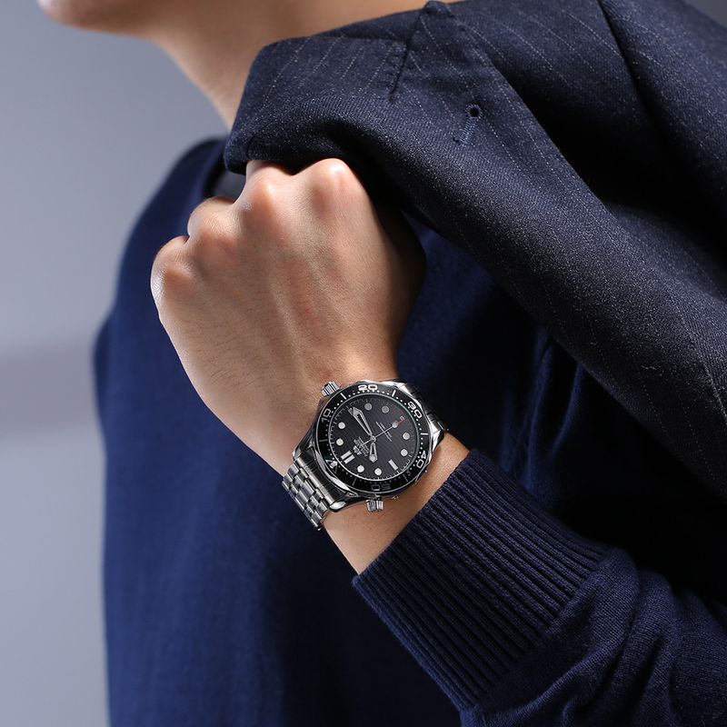 Automatic Mechanical Stainless Steel Casual Watch for Men