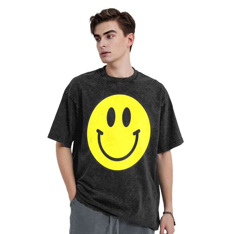 Smiley Face T-Shirt Vintage Happy Washed Tshirts ID735323431