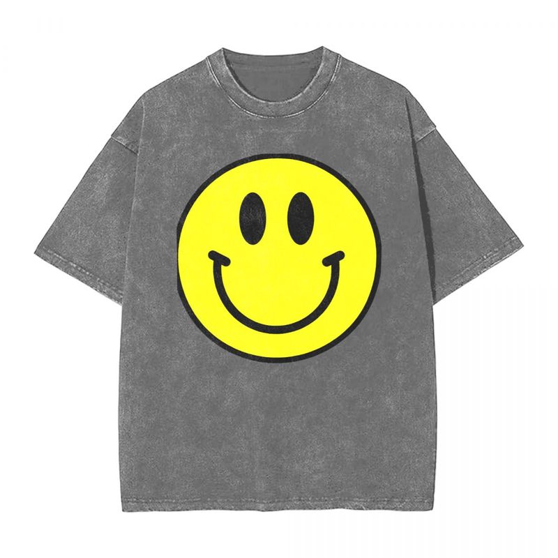 Smiley Face T-Shirt Vintage Happy Washed Tshirts ID735323431