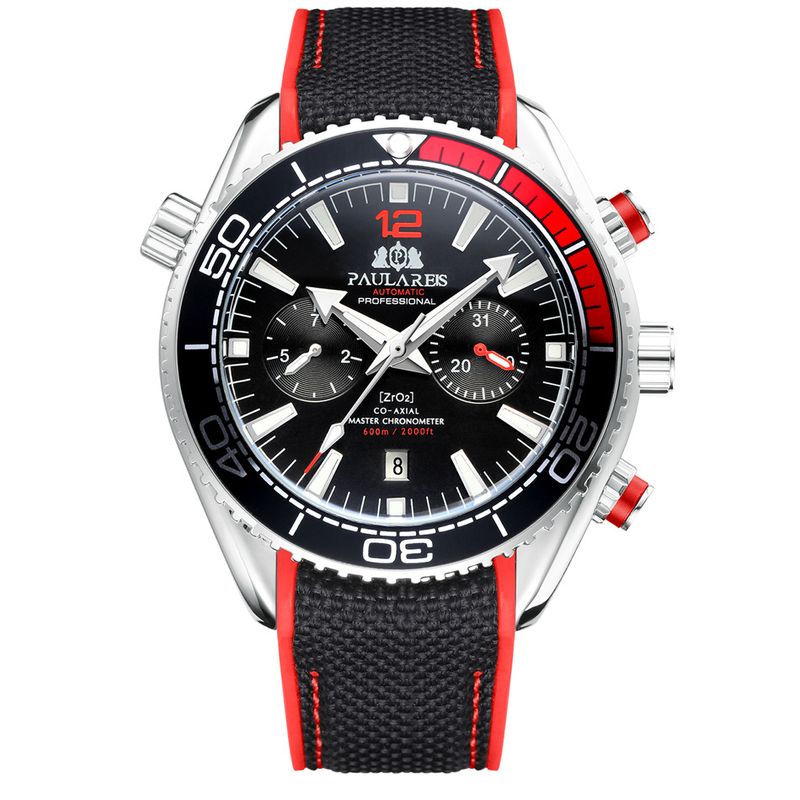 Automatic mechanical luminous canvas rubber strap men's watch