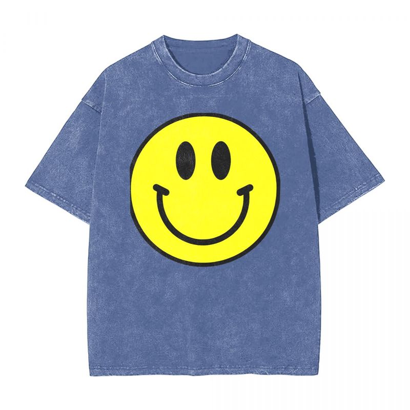 Smiley Face T-Shirt Vintage Happy Washed Tshirts ID735323431
