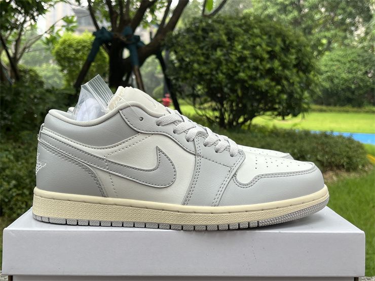 Cheap Air Jordan 1 Low Light Grey Sail DC0774-103 Sneakerss