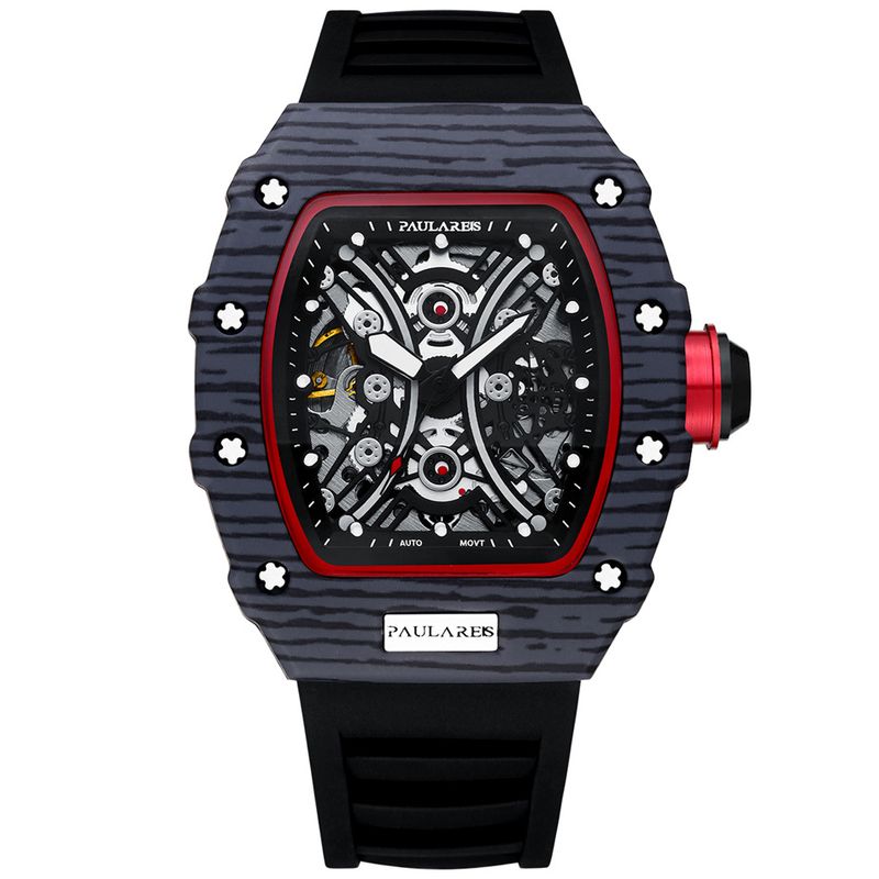 Automatic Men Mechanical Watch Rubber Strap Richard Fashion Trend Watches