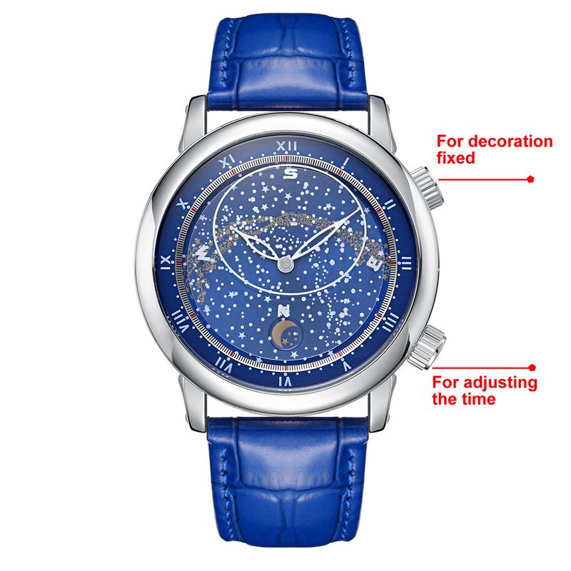 Starry Sky Moon Phase Men's Automatic Mechanical Watches Luxury Dress Waterproof Luminous Wrist Watches