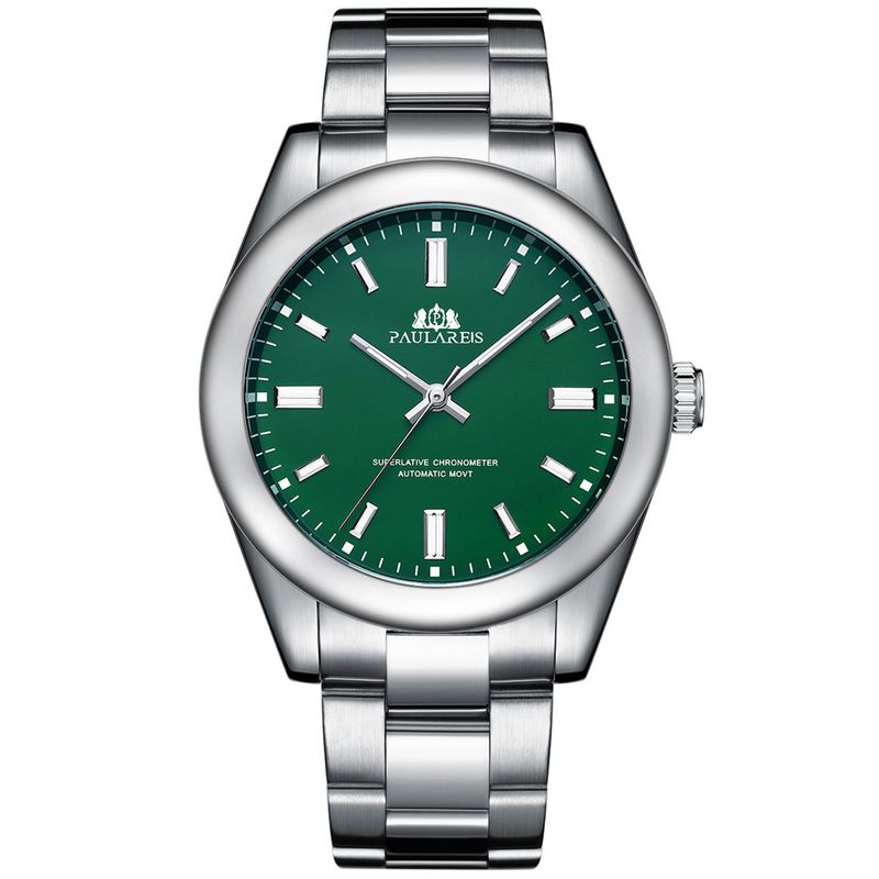 41mm Automatic Stainless Steel Watch with Luminous Hands