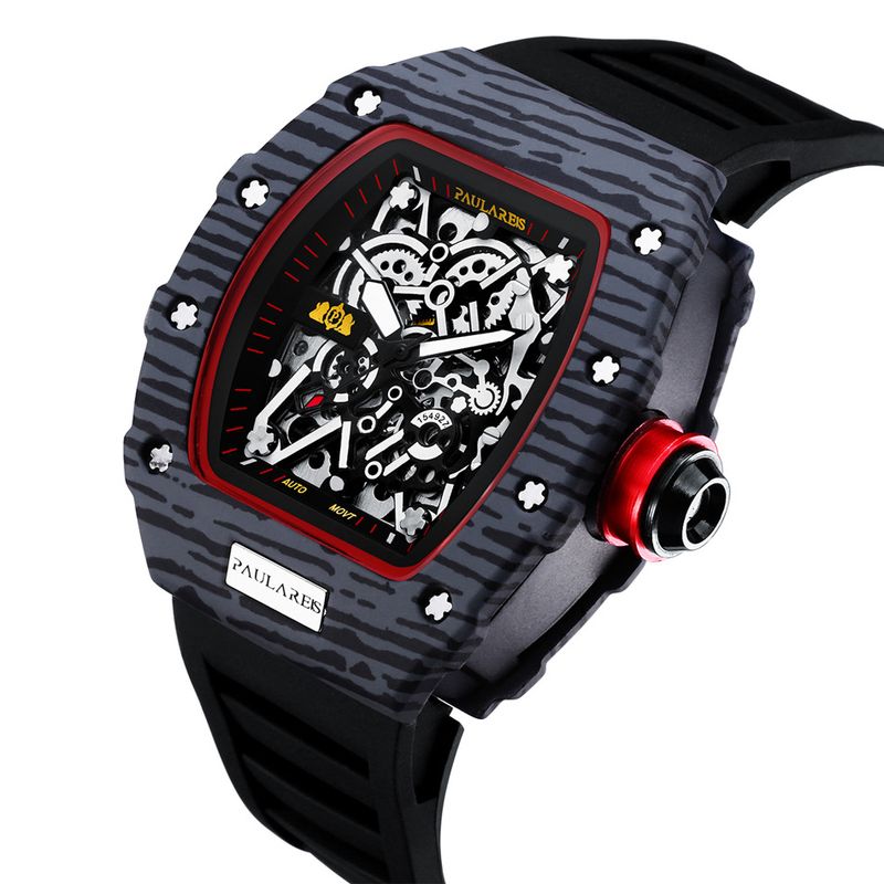 Automatic Men Mechanical Watch Rubber Strap Richard Fashion Trend Watches