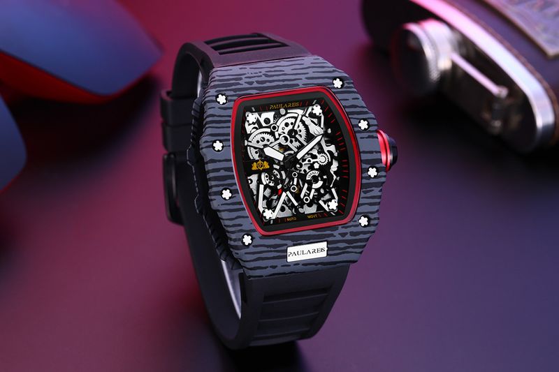 Automatic Men Mechanical Watch Rubber Strap Richard Fashion Trend Watches