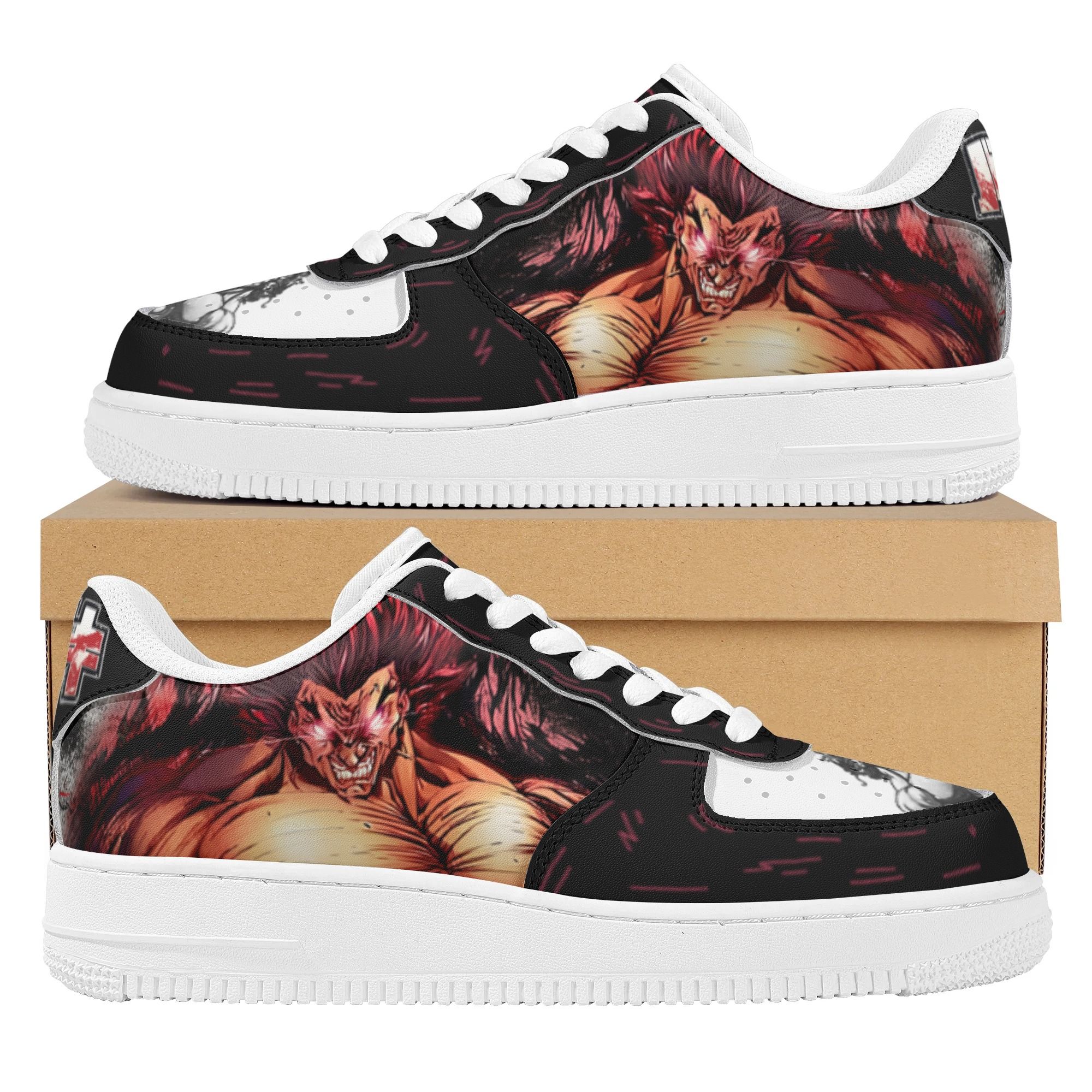 Mens Yujiro Hanma Air Force Sneakers Baki Custom Anime Custom NAF Shoes