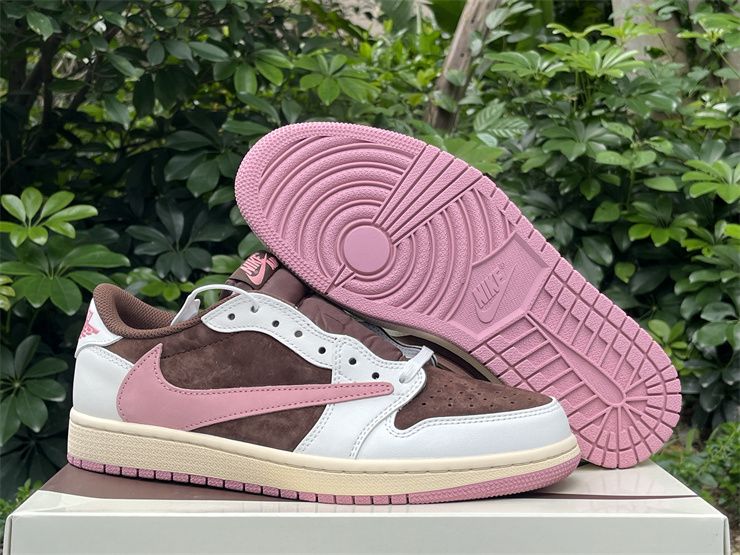 Travis Scott x Air Jordan 1 Low OG Dark Pony Pink Oxford DZ4137-206 Cheap Shoe Slae