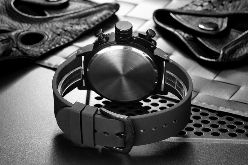 Automatic Mechanical Multi-function Rubber Strap Large Men's Watch