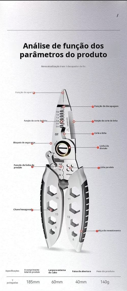 Alicate Multiuso A1: Corte, Crimpagem e Preensão de Alta Qualidade