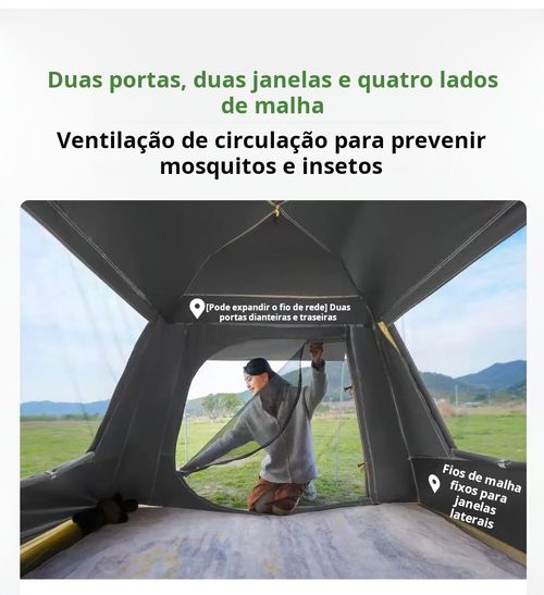 Melhores Barracas para Camping  Barraca de Camping Automática  Barraca de Montagem Fácil Barraca para 4 Pessoas Barraca de Trilha Leve e Compacta