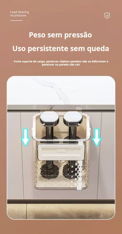 Lixeira de Cozinha de Parede Lixeira de Cozinha com Adesivo | Instalação Fácil sem Furados Lixeira de Gabinete | Organize o Lixo sob a Pia da Cozinha Lixeira de Parede com Tampa  Lixeira de Cozinha com Divisória
