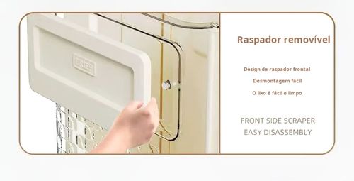 Lixeira de Cozinha de Parede Lixeira de Cozinha com Adesivo | Instalação Fácil sem Furados Lixeira de Gabinete | Organize o Lixo sob a Pia da Cozinha Lixeira de Parede com Tampa  Lixeira de Cozinha com Divisória