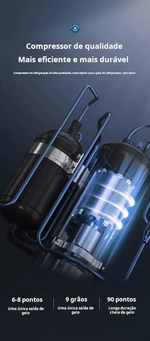 Máquina de Gelo em Balas - Produza Gelo Cristalino em Formato de Esfera