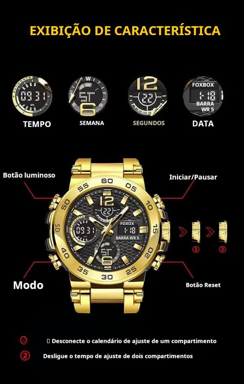 Relógio Esportivo Masculino FOXBOX: Tecnologia e Estilo em 2025