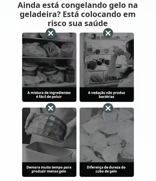 Máquina de Gelo em Balas - Produza Gelo Cristalino em Formato de Esfera
