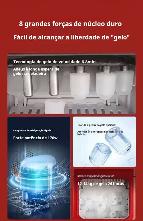 Máquina de Gelo em Balas - Produza Gelo Cristalino em Formato de Esfera