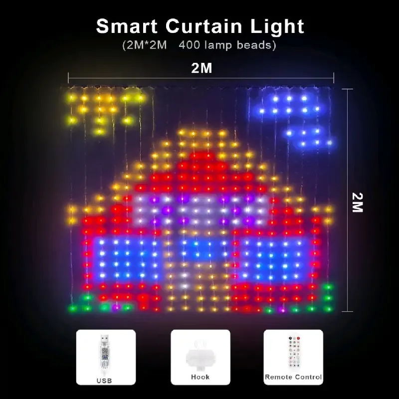 Smart Programmable RGB Curtain Lights