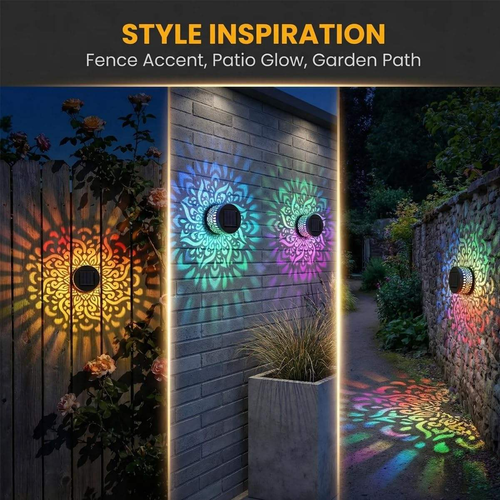 Solar-powered projection wall lights