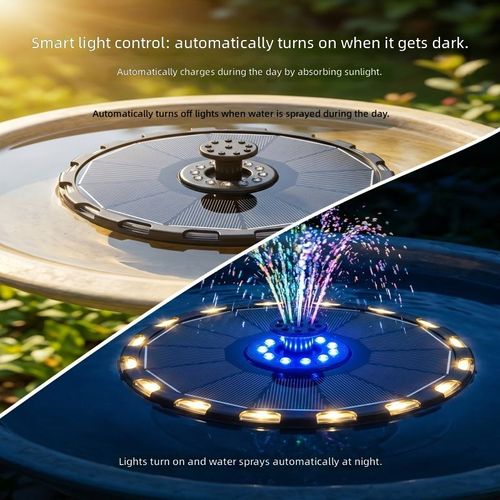 Solar-powered fountain LED lights
