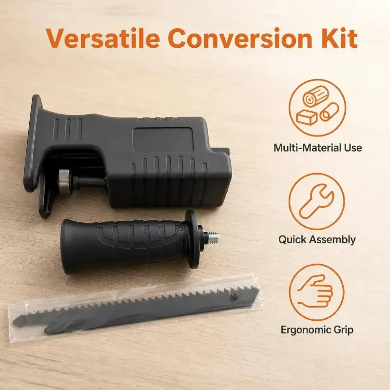 Conversion adapter for turning a drill into a chainsaw