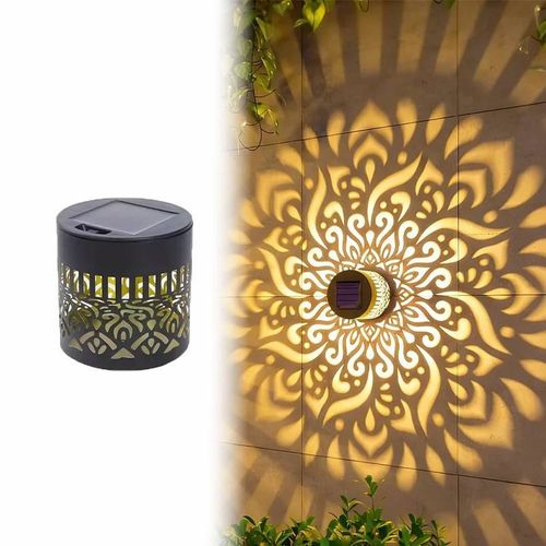 Solar-powered projection wall lights