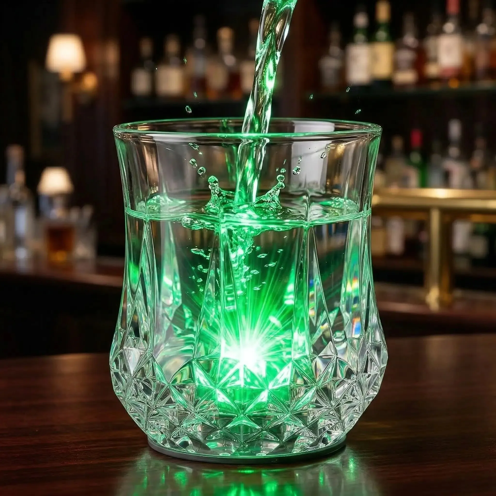 Colour-changing glass cup
