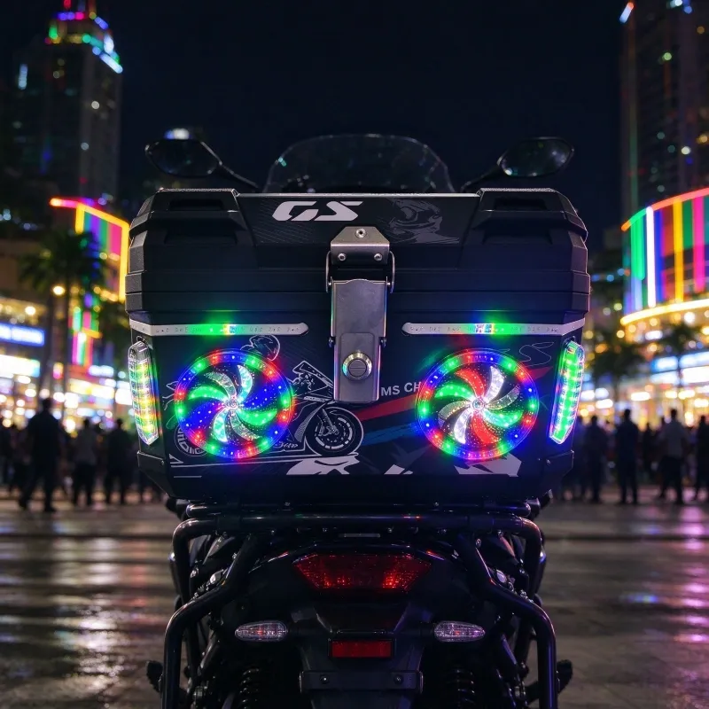 Motorcycle top case with built-in Bluetooth speaker