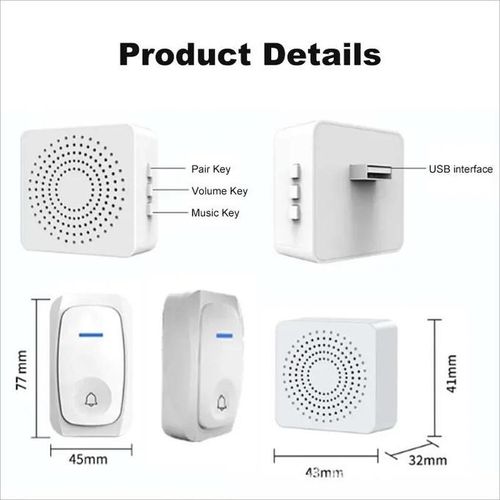 Smart Wireless Home Doorbell 150M Range 38 Melodies Instant Mobile Reminders