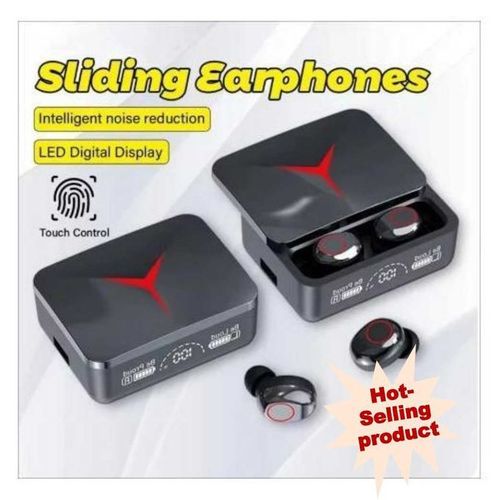 Sliding Bluetooth Noise Cancelling Earphones LED Display 72H Playtime Gaming Headset