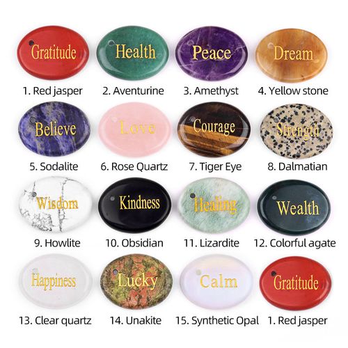 High Quality Gemstone Worry Stone Positive Words for Treatment Decompression Stone Gift for Family Friends New Crafted Product