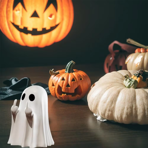 Ghost Design Ornament, Cute Ghost Decoration, Spooky Resin Sculpture, Halloween Decoration for Indoor and Porch Decor