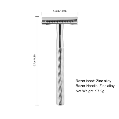 Metal Double Edge Safety Razor - Eco-Friendly Metal Handle Facial Eyebrow Hair Removal Trimmer | Men   Women Shaving Products Wholesale Supplier