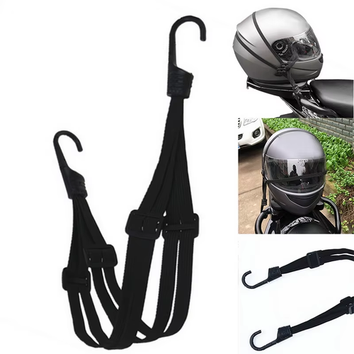 60CM And 90CM Black Motorcycle Helmet Straps Hooks Luggage Retractable Elastic Rope Fixed Helmet Net Motorbike Accessories