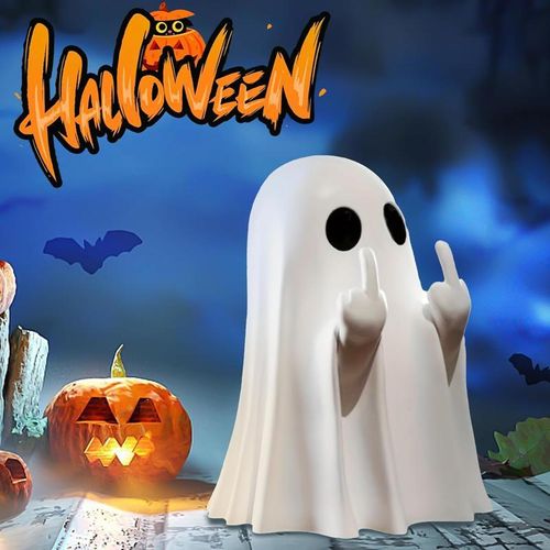 Ghost Design Ornament, Cute Ghost Decoration, Spooky Resin Sculpture, Halloween Decoration for Indoor and Porch Decor
