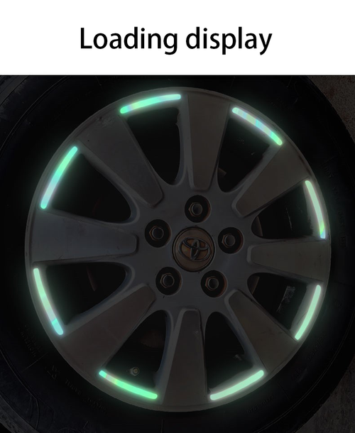 Car Wheel HUB Reflective Strip, Car Reflective Colorful Laser Wheel HUB Tire Anti-collision Stickers, Luminous Reflective Strip for Car Motorcycle Bike