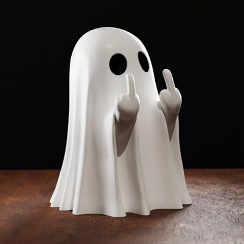 Ghost Design Ornament, Cute Ghost Decoration, Spooky Resin Sculpture, Halloween Decoration for Indoor and Porch Decor