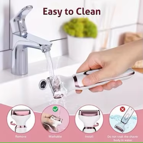 Womens 4-in-1 Electric Razor   Hair Remover Set - Painless Facial  Armpit  Leg  Bikini  Eyebrow  Nose Trimmer  USB Rechargeable Portable Epilator