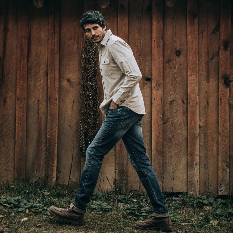 Vwsao Yosemite Shirt in Oat Donegal