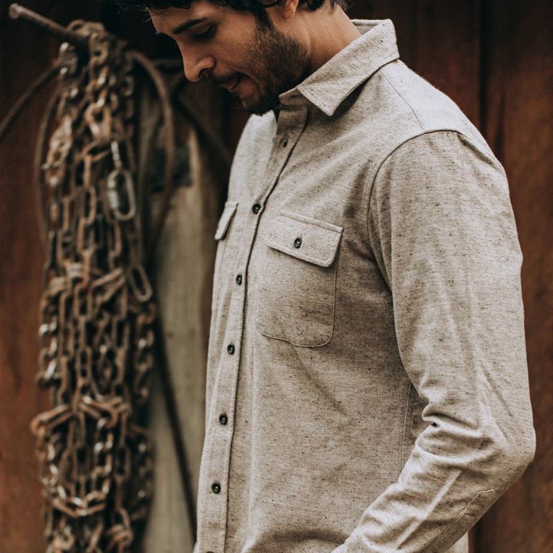 Vwsao Yosemite Shirt in Oat Donegal