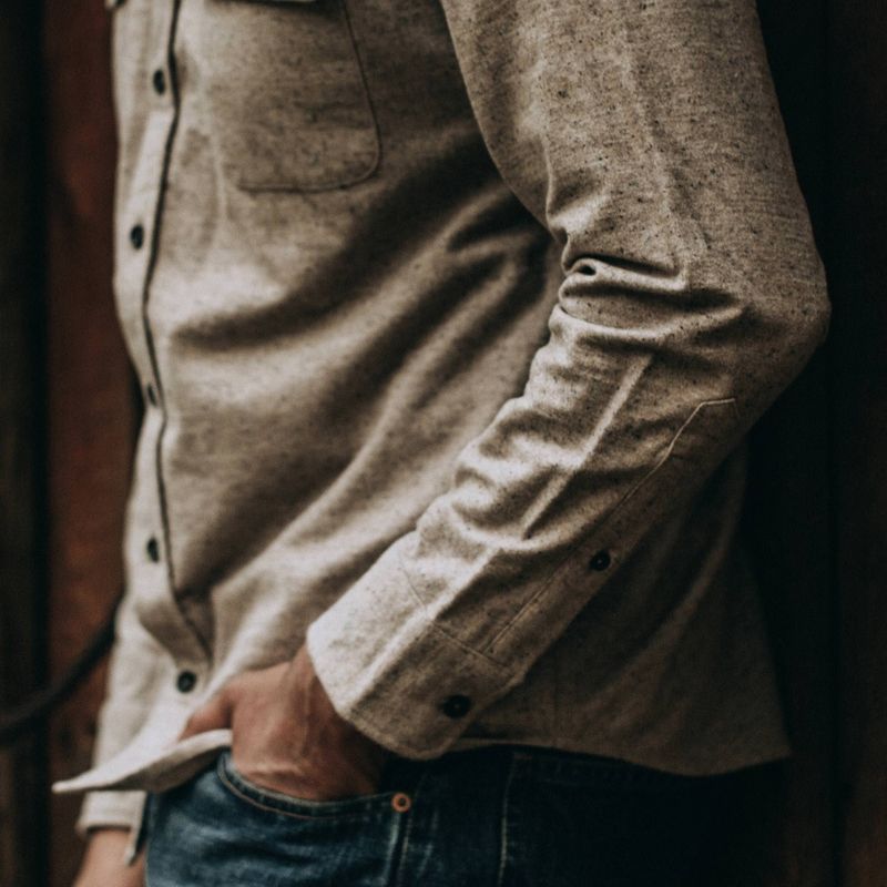 Vwsao Yosemite Shirt in Oat Donegal