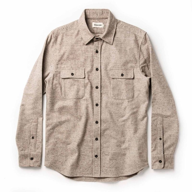 Vwsao Yosemite Shirt in Oat Donegal