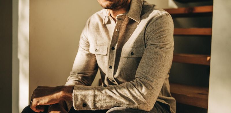 Vwsao Yosemite Shirt in Oat Donegal