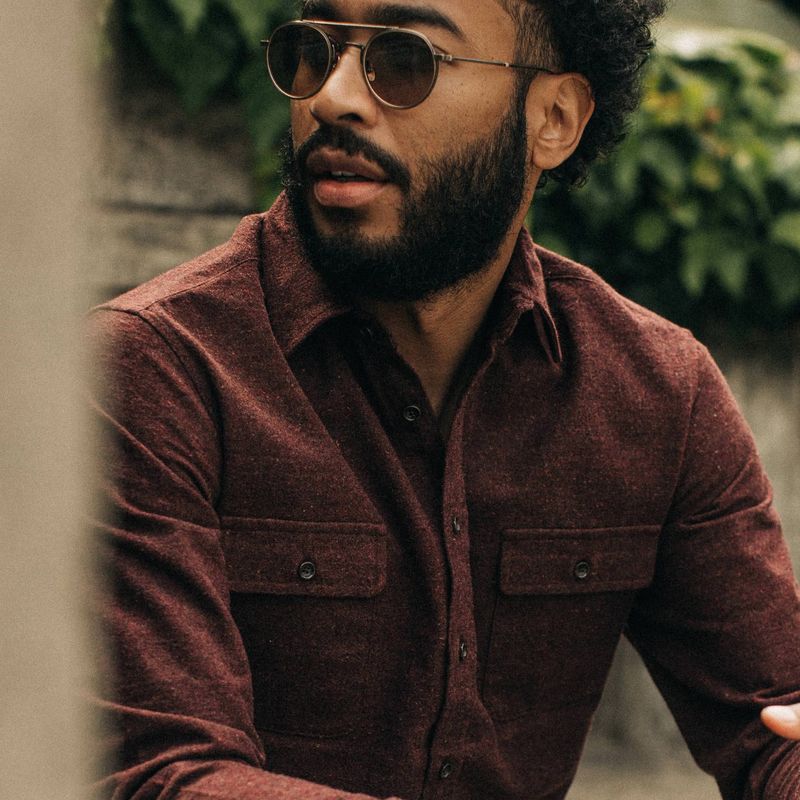 Vwsao Yosemite Shirt in Nutmeg Donegal