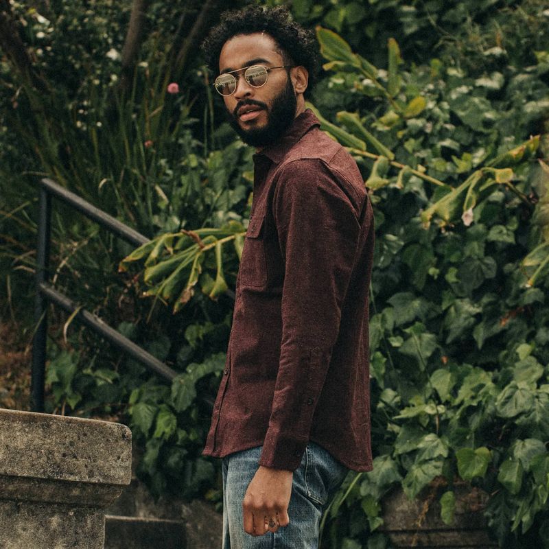 Vwsao Yosemite Shirt in Nutmeg Donegal