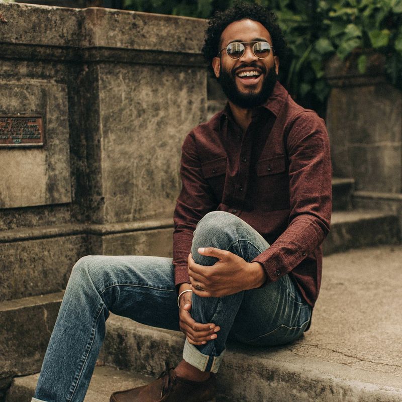 Vwsao Yosemite Shirt in Nutmeg Donegal