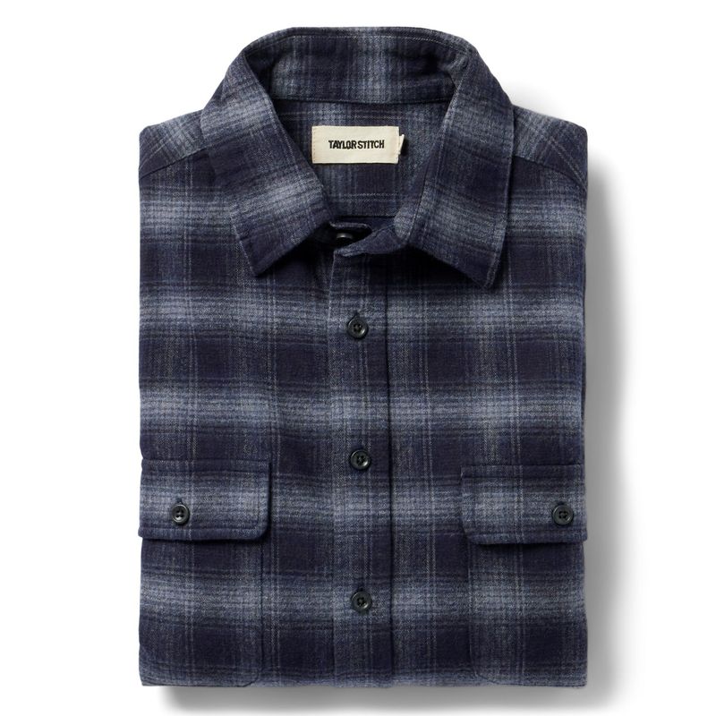Vwsao Yosemite Shirt in Navy Shadow Plaid