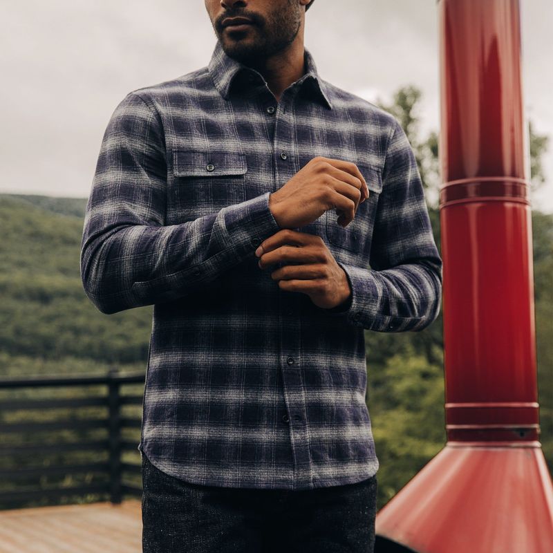 Vwsao Yosemite Shirt in Navy Shadow Plaid