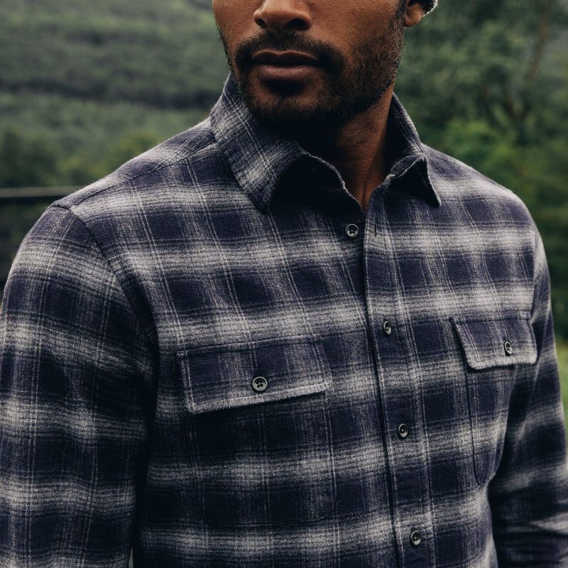 Vwsao Yosemite Shirt in Navy Shadow Plaid